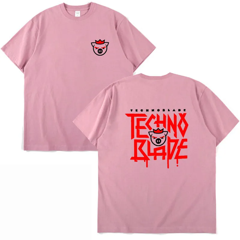 Technoblade Merch Print T Shirt Foe Men Women Street Hip Hop Söt grafisk kort ärm T-shirt Summer 100% Bomull Tee Shirt Male 220708