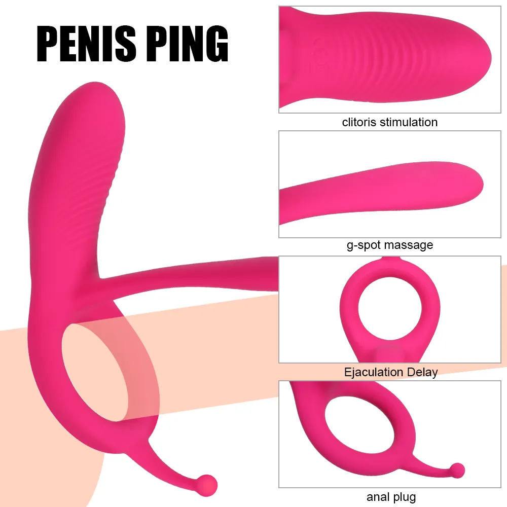 Fjärrkukring prostata massager penis ringer vibrator för män 10 hastighet klitoris stimulator sexiga leksaker för par vuxna produkter