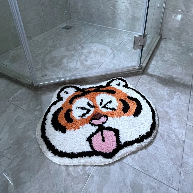 Carpet Cute Rug Furry NonSlip s Cartoon Tiger Bedside Absorbent Bathroom Mat Animals Print s for Kids Room Decor 221007