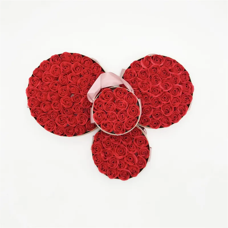 Basella regalo di fiori di fiori in velluto rotondo portatile con un portatile con le rose senza sbiadimento bomboniere Valentine039s Day Mother039s 2204279384563
