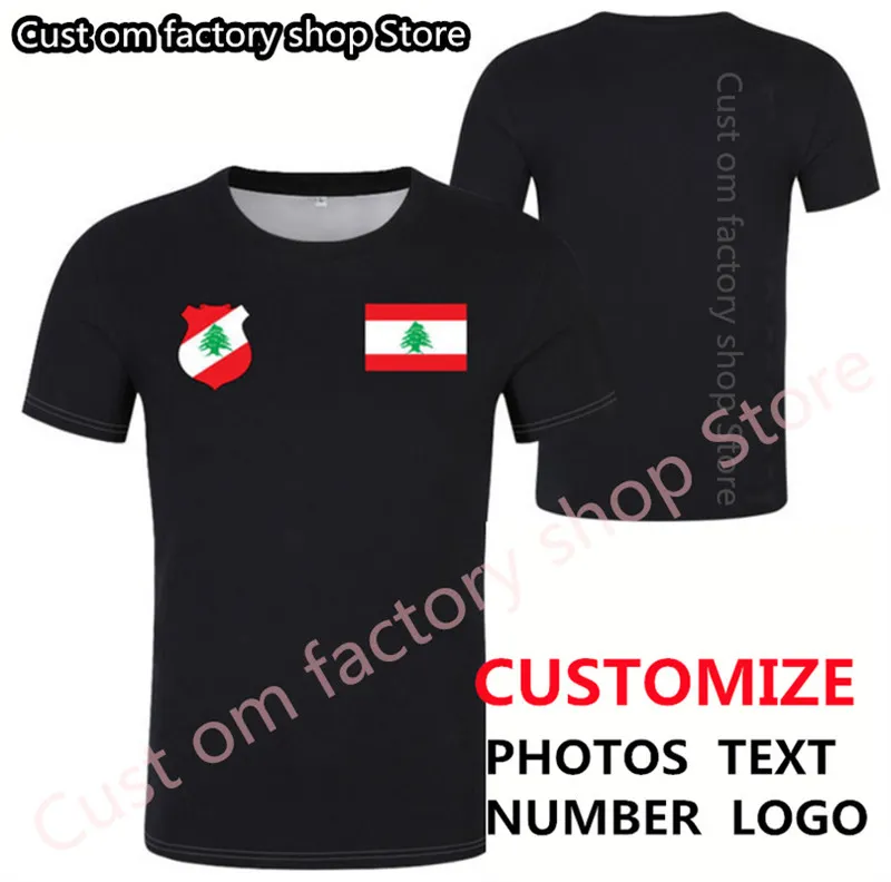 لبنان T Shirt DIY اسم مخصص مجاني رقم LBN T Shirt Nation Flag LB جمهورية العربية العربية اللبنانية طباعة P o الملابس 220620