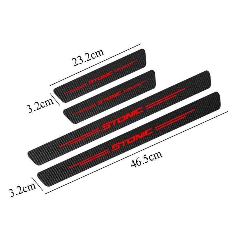 4 stuks Koolstofvezel GT GTLINE Auto Instaplijsten Sticker Voor Kia Stonic Auto Accessoires5522683