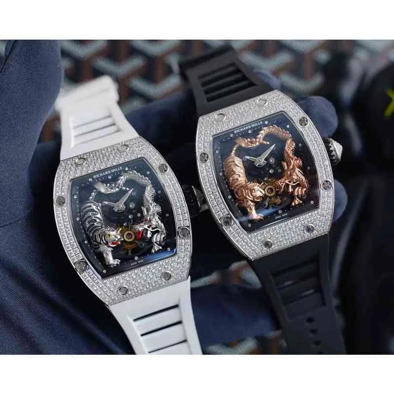 Luxusuhr Datum Luxusuhren für Herren Mechanische Uhr Richa Mill Rm51-01 Schweizer Automatikwerk Saphirspiegel Kautschukarmband Markendesigner Sportarmbanduhr