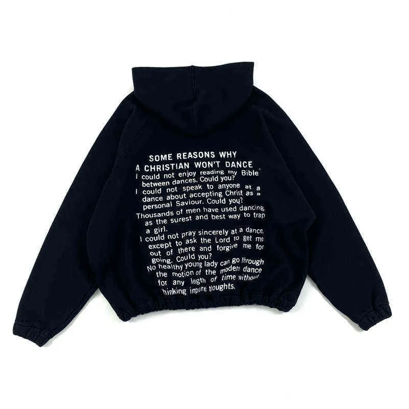 Czarny swetra z bluzy z bluzy męski mężczyźni Kobiety Najlepsza jakość napisu na tylnym pullover z kapturem T220802