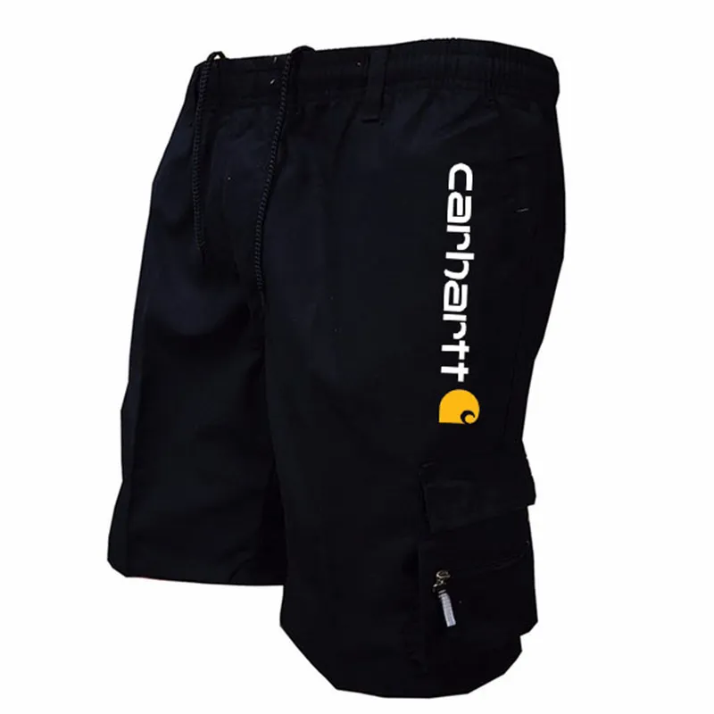 Pantalones Cortos De Hombre hommes été Cargo Shorts droit coton mince respirant genou solide demi poches décontractées pantalon 220608