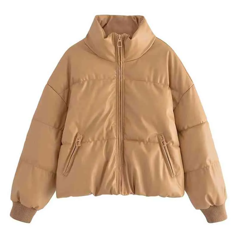 Jackets femininos Pu Parkas Coats Inverno Quente Outwear Fuax Leather Zipper Longo Longo Top Casual Casual Grosso Chaque Mulher Jackets L220730