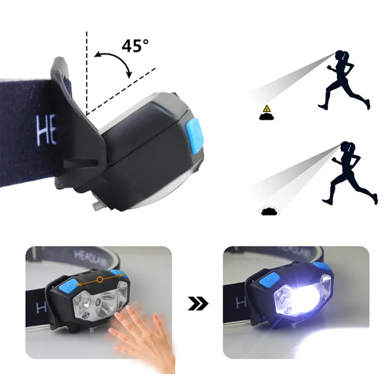 New Powerful XHP50.2 Built in Battery LED Headlamp USB Rechargeable Headlight Body Motion Sensor Head Flashlight Torch Lamp Light