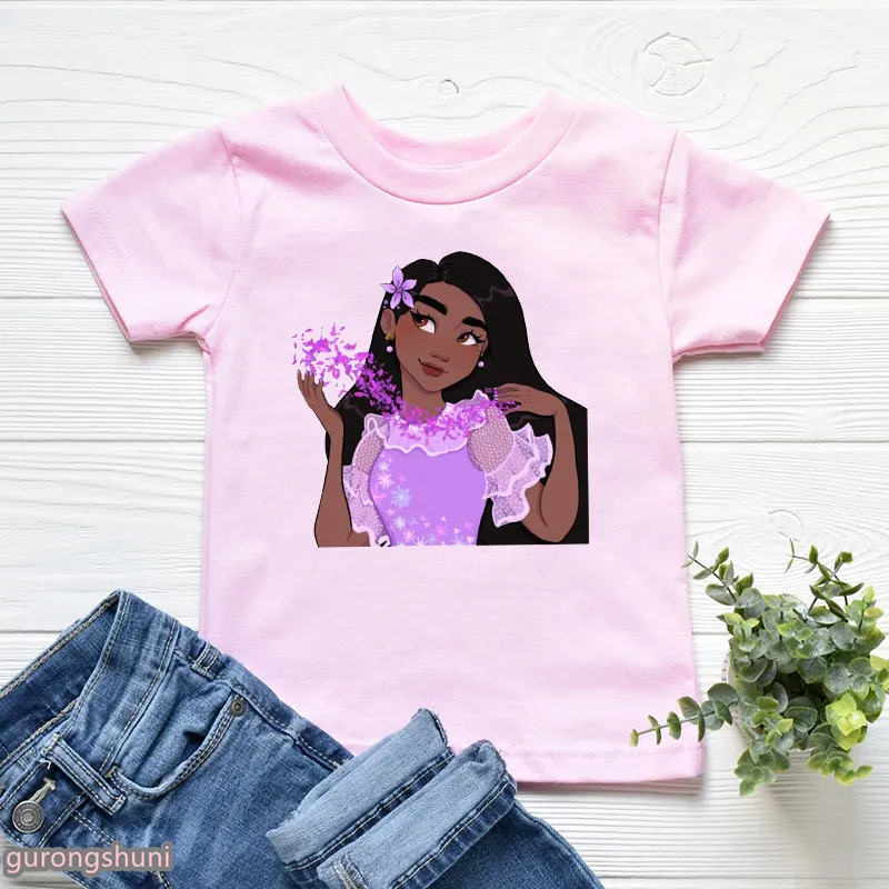 Arrival Girls T Shirt لطيف Encanto Cartoon Print Clothes Summer Fashion Kids Tshirt