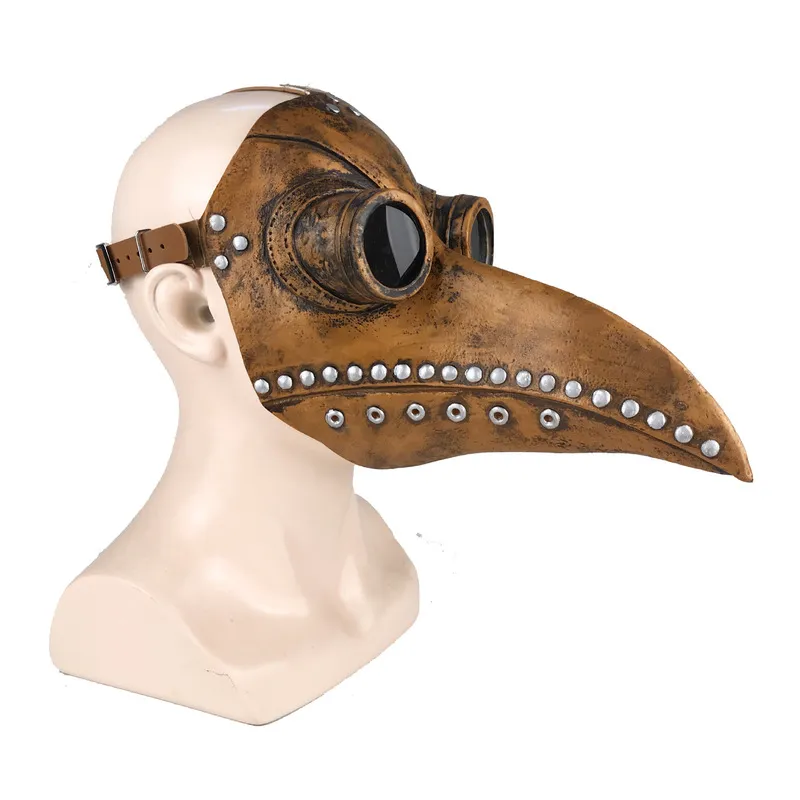 Drôle Latex Steampunk Peste Docteur Oiseau Masque Cosplay Long Nez Halloween Mascarade Costume Props 220715