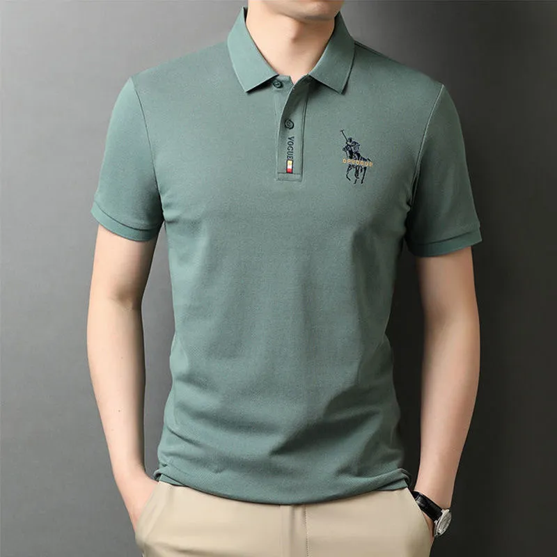 Fashion designer brand high-end South Korea 100% cotton embroidered polo shirts men leisure men's clothing short sleeve T-shirt 220716