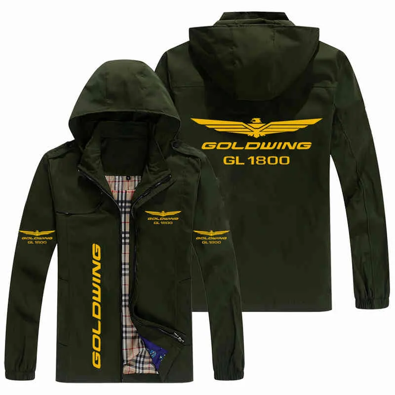 2022 New Mens Honda Gold Wing Gl1800 Print Jackets Casual Bomber Women Windbreaker Motor Racing Biker Hooded