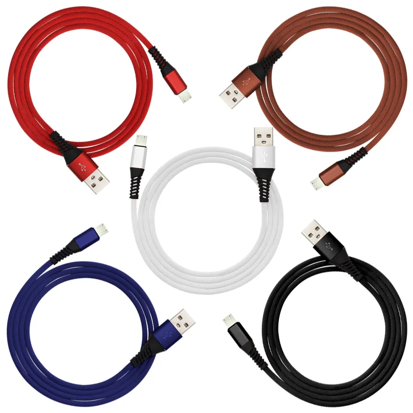 Cables USB tipo C 1M 2.4A sincronización de datos carga rápida USB-C Cable Micro V8 Cable para Samsung Xiaomi mi8 Huawei P30 teléfono móvil
