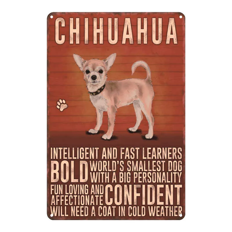 Vintage Dog Metal Poster Home Decor Gift Retro For Pub Bar Club wall Decor Plate Pet Dog Metal Sign