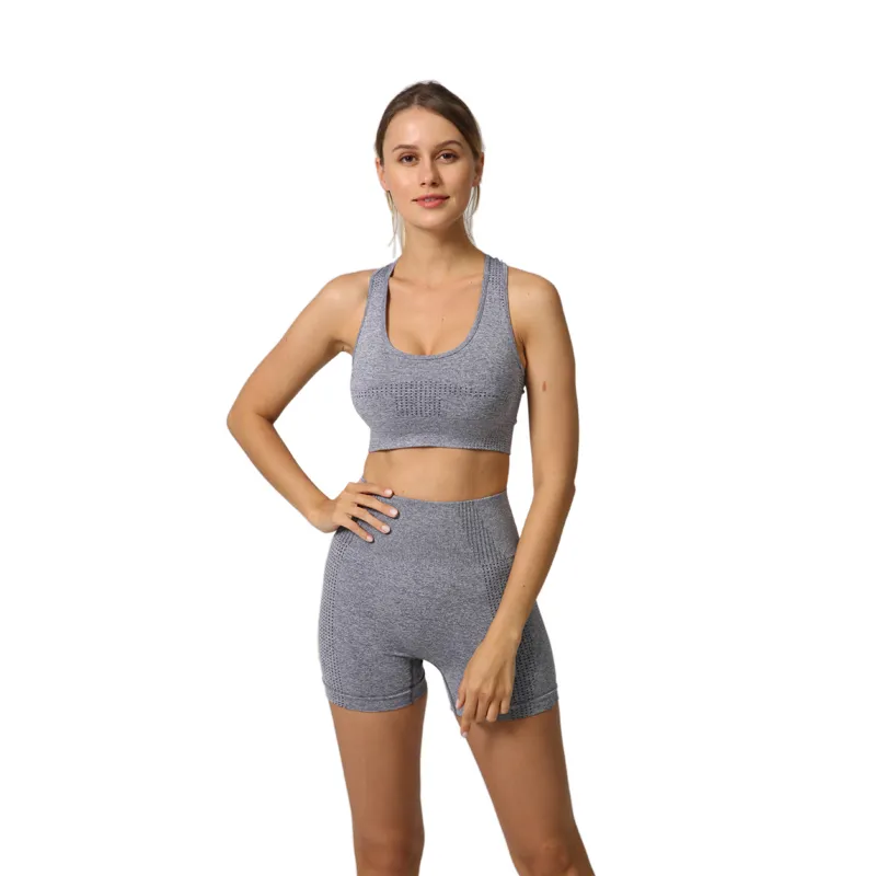 style Women Seamless Leggings Yoga Set Gym Clothes Sports Bra Fitness Top High Waist Suits sports shorts+bra 220330