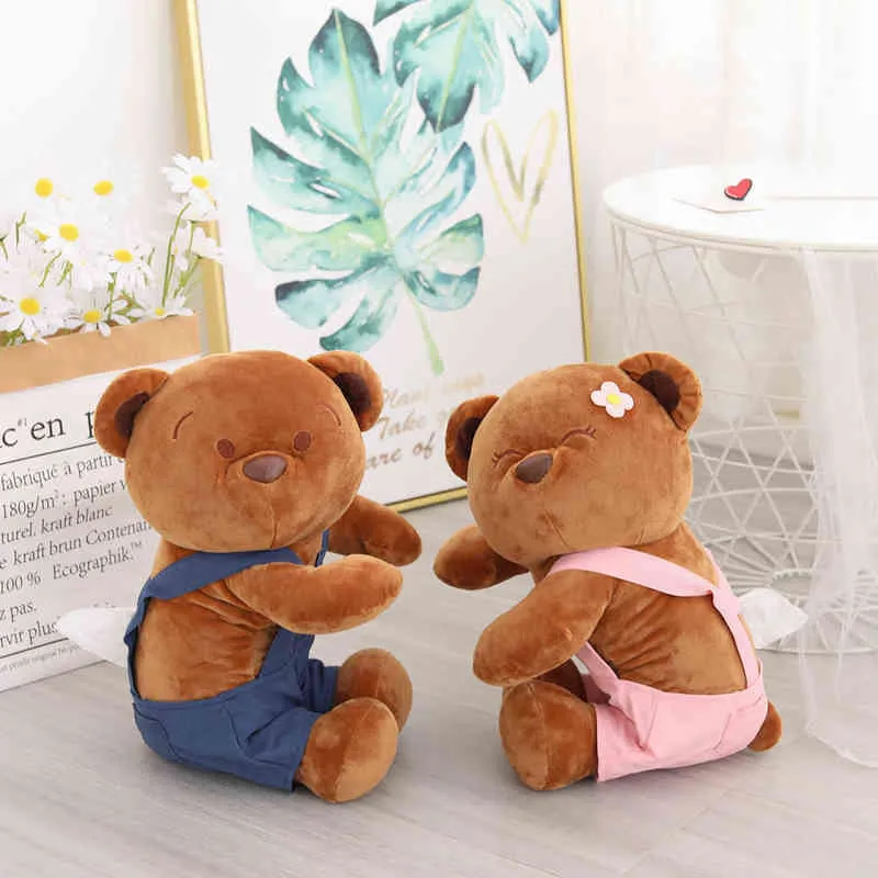 PC CM Vacker tecknad björn plysch pappershanddukpumpar kudda djur kawaii teddy med tyg födelsedagspresent till barn j220704