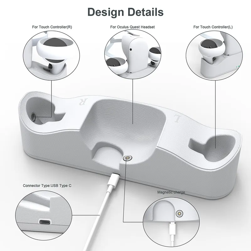 Station de chargement magnétique pour Oculus Quest 2 lunettes, contrôleur de poignée de casque, support de chargeur rapide, accessoires de Base VR 220509