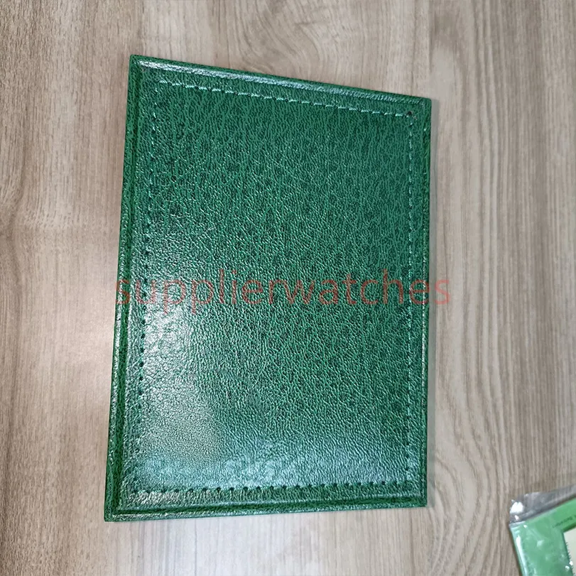 Coffret de montre vert foncé de qualité, coffret cadeau pour boîtes Rolex, livret de montres, étiquettes de cartes et papiers en anglais suisse, qualité supérieure 2585