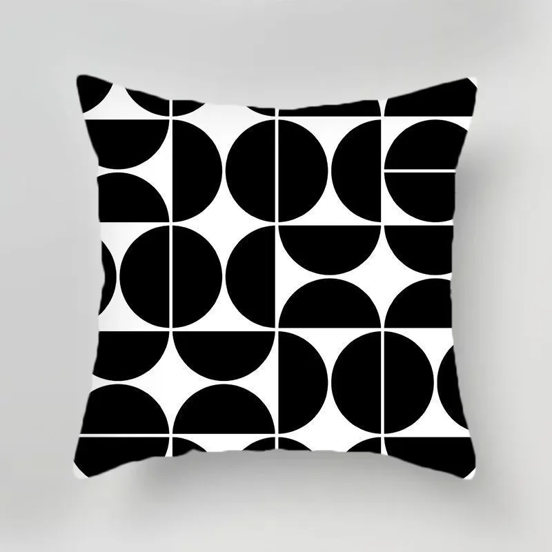 Kuddefodral Nordic Minimalist Geometric Black and White Pillow Case tupplur Multifunktionellt kudde täcker ryggstöd inuti bilkastet 220623