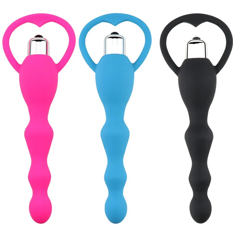 Best verkopende geschenk kont speelgoed anale plug vibrator voor mannen kralen vibrerende siliconen anus sexy