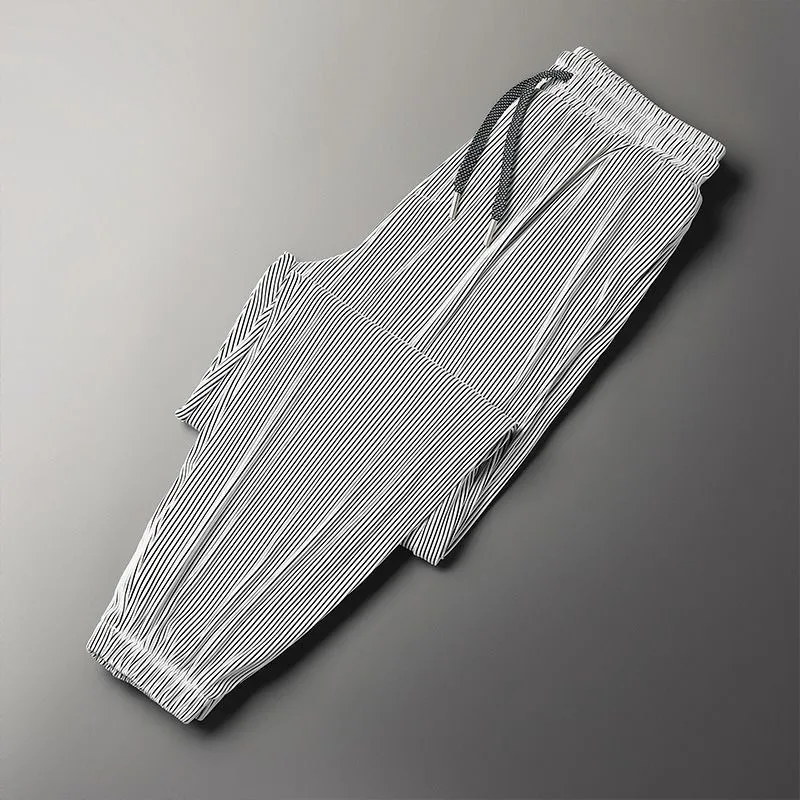 Été ultra-mince glace soie lâche décontracté séchage rapide Harajuku mode pantalon hommes mince pantalon 220707