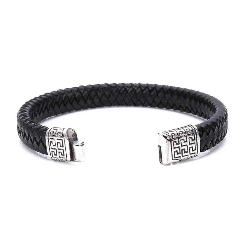 Palindrome bijoux style punk rock bracelet sculpté palindrome boucle cuir men039s Bracelet95344276936862