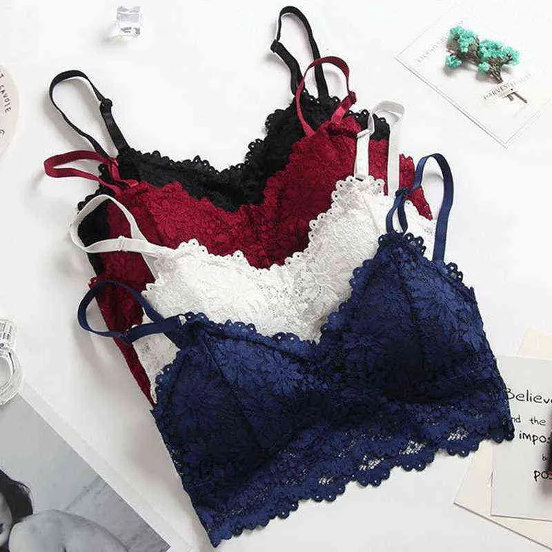 Çiçek Braliette Yastıklı Push Up Dantel Sütyen Kadınlar için Seksi iç çamaşırı Camis Camis iç çamaşırı iplik ücretsiz şeffaf sütyen mahsulleri brasserie L220726