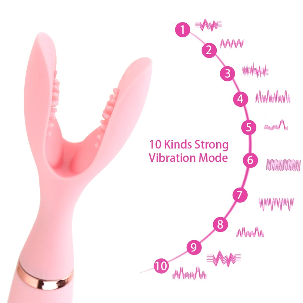 10 Speed ​​Clitoris Clip Vibrator Intime Products Nipple Massager Sexig leksak för kvinnliga par Masturbation Dildo G Spot Stimulator