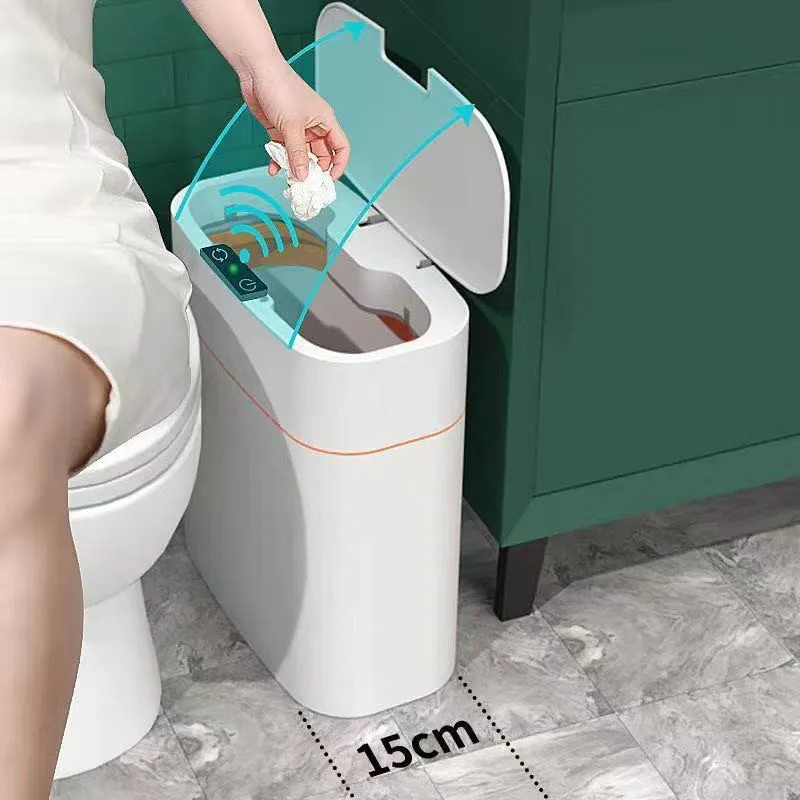 廃棄物ビン1316Lスマートゴミ缶センサーUSB充電式自動ゴミ箱キッチンリビングルームバスルームホーム誘導ガベージビン220901