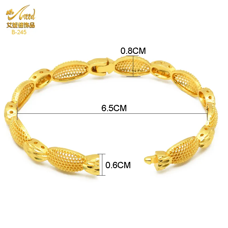 ANIID / SET 24K Dubai Bracelet en bracelet en or Gold pour femmes éthiopie arabe africain Dubaï Indian Wedding Bride Jewelry Gift 220702