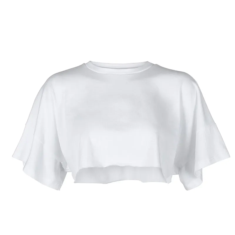Darlingaga Casual Losse katoen Wit T-shirt Vrouwen Solid Crop Top Top Korte Mouw Streetwear Zomer T-shirts 2020 Tee Shirts Kleding 220408