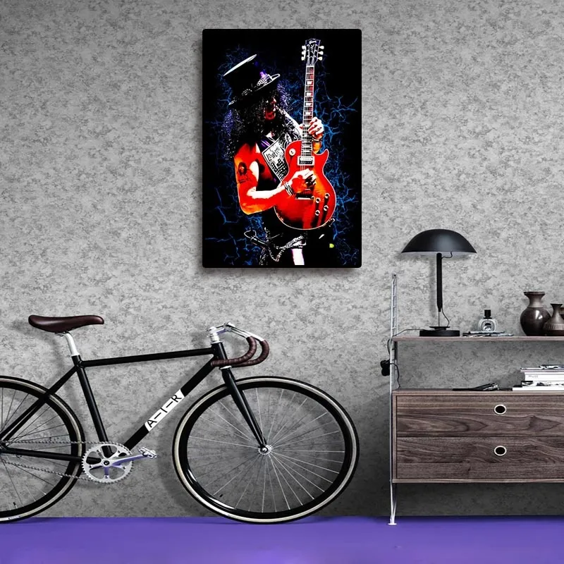 Slash Guitar Music Paintings Wall Drukuj na płótnie sztuka sztuki nadruki sztuki sztuki