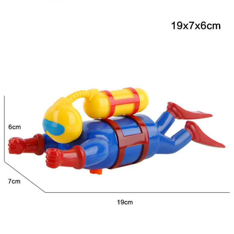 Giocattolo del bambino nato Bambini Cute Cartoon Clockwork Wind Up Chain Diver Classic Kid Educational Piscina con acqua Giocattoli da bagno 220531