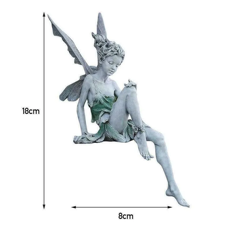 Statue de fée de fleur, fils d'acier, Sculpture Miniature de jardin, Figurine de pissenlit mythique, fées Pixies, décor de cour 2207213159741