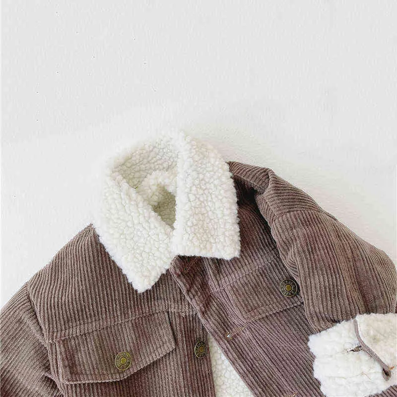 Bambine da ragazzo cappotto di lana di agnello caldo più spessa Bambini autunno inverno primaverile bambini abiti da esterno bambini ragazzo j220718