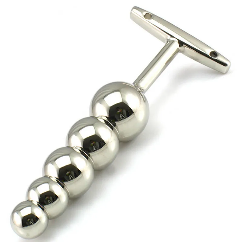 Heseks Stainless Steel Anal Beads Prostate Massage 5 Metal Balls Anus Butt Plug sexy Toys for Men & Women Gay
