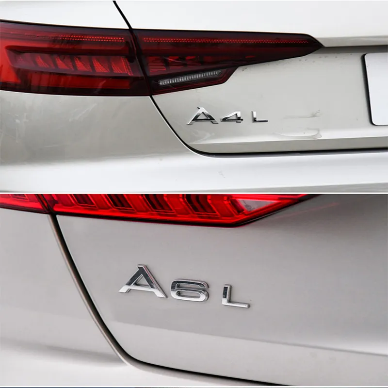 Estilo de carro para Audi Q5 A4 Sline B8 B9 B7 A3 8 V 8P A5 A6 C7 C6 Q3 Q7 S3 S5 S5 S6 RS3 Slinetrunk Boot Emblema Emblema Adesivos