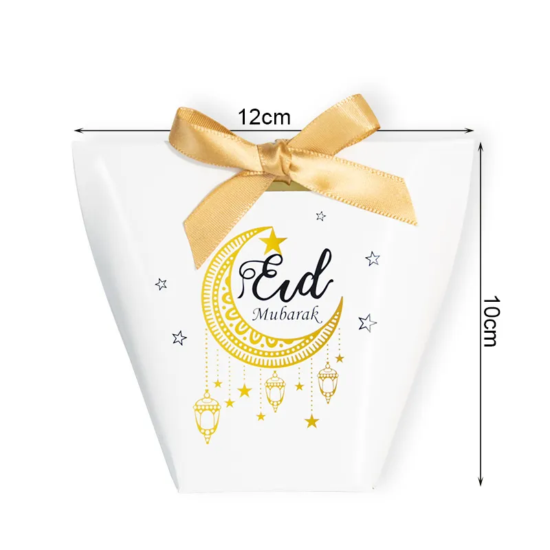 5 Stück Happy Eid Mubarak Pralinenschachtel Ramadan Kareem Geschenkverpackung Box Islamisches Muslimisches Festival Al-Fitr Eid Partybevorzugung Dekoration