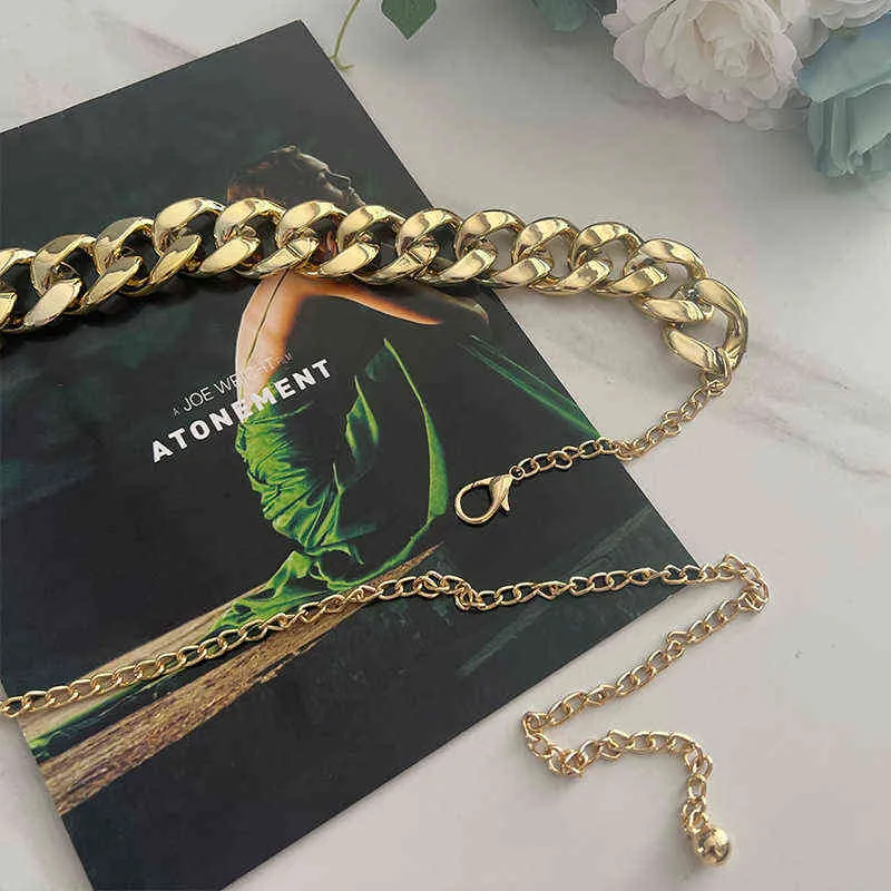 Gold Chain Thin Belt For Women Fashion Metal Waist Chains Ladies Dress Coat Skirt Decorative Waistband Punk Jewelry Accessories G28218261