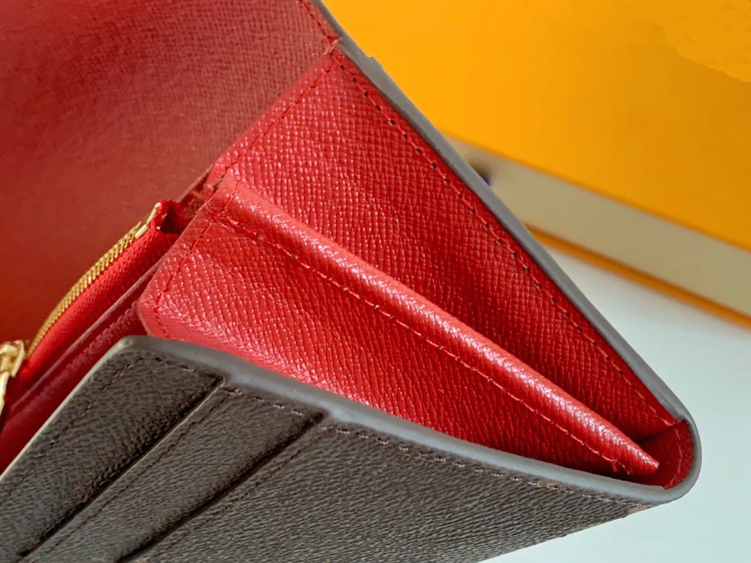 Mode Frauen Clutch Wallet PU Leder Brieftasche Single Reißverschluss Brieftaschen Lady Ladies Long klassischer Geldbörse mit Orange Box Card 600172800