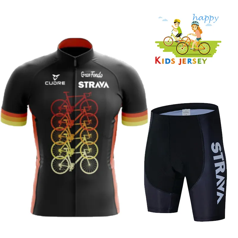 Dzieciowe ubrania na rowerze Summer Jersey Set Set Kos kombinka krótkiego rękawu MTB Childrens Cycling Wear 220615