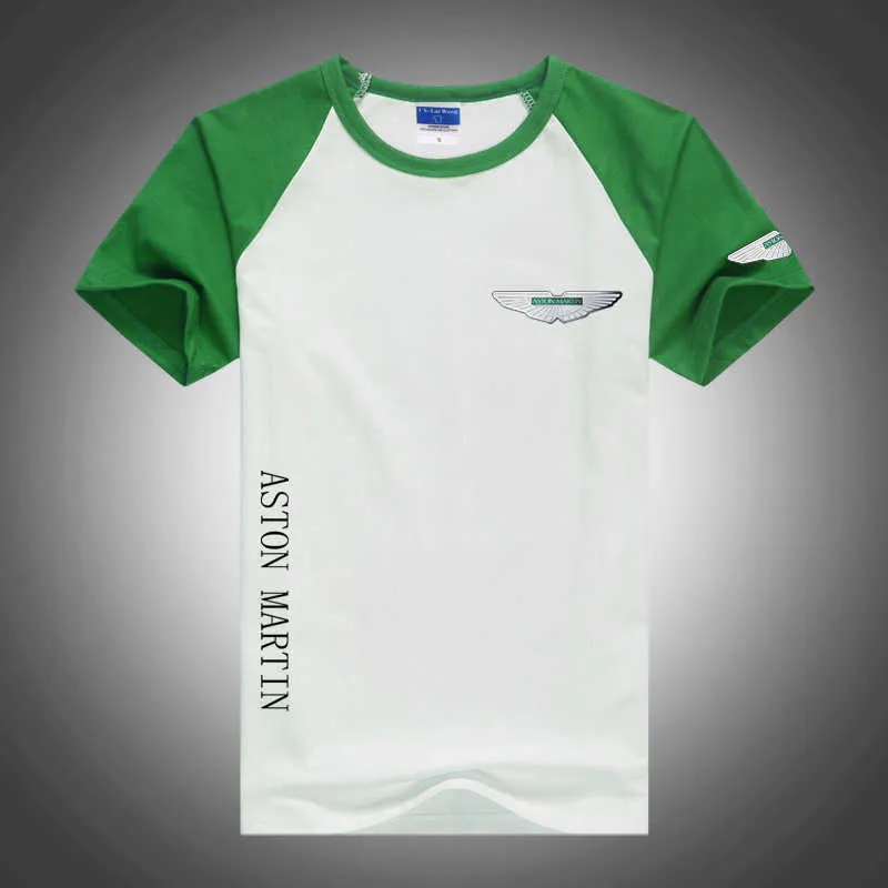 2023 Nouvelles voitures F1 Formule 1 T-shirts à manches courtes Été Aston Martin Hommes O-cou Couleur Bloc Col Rond Raglan Patchwork Casual Sport Tee Top