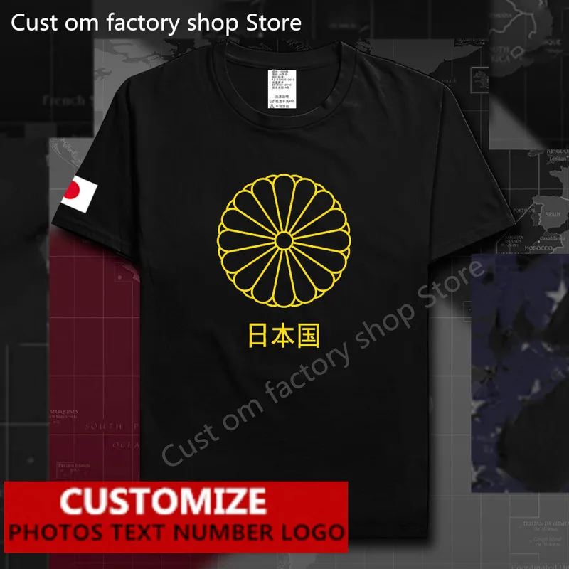 Japan T-Shirt Free Custom Jersey DIY Name Nummer 100 Baumwolle T-Shirts JPN Japanisches Country Streetwear T-Shirt 220620