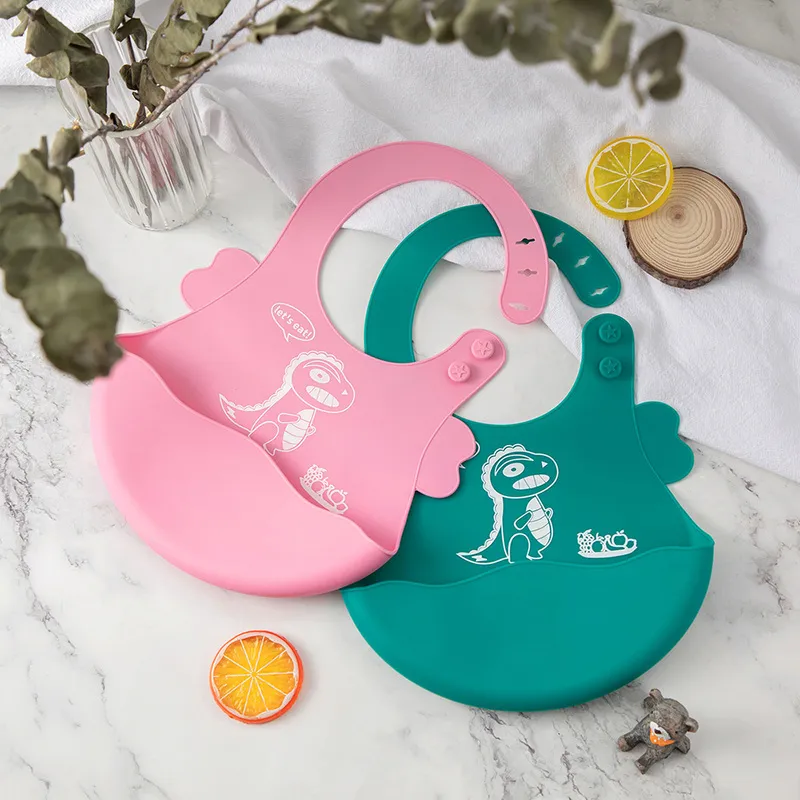 TYRYHU Prato de Silicone para Bebês Tigelas de Dinossauro Desenhos Animados Colher Conjunto de Garfos para Alimentação de Bebês Tigela de Silicone Pratos para Crianças Talheres 220715