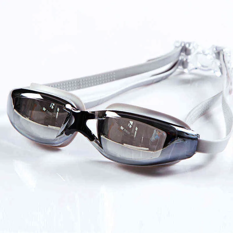 Electroplating UV Waterdichte Anti Fog Swimwear Eyewear Swim Duik Waterglazen Verstelbare Swimming Goggles Heren Dames G220422