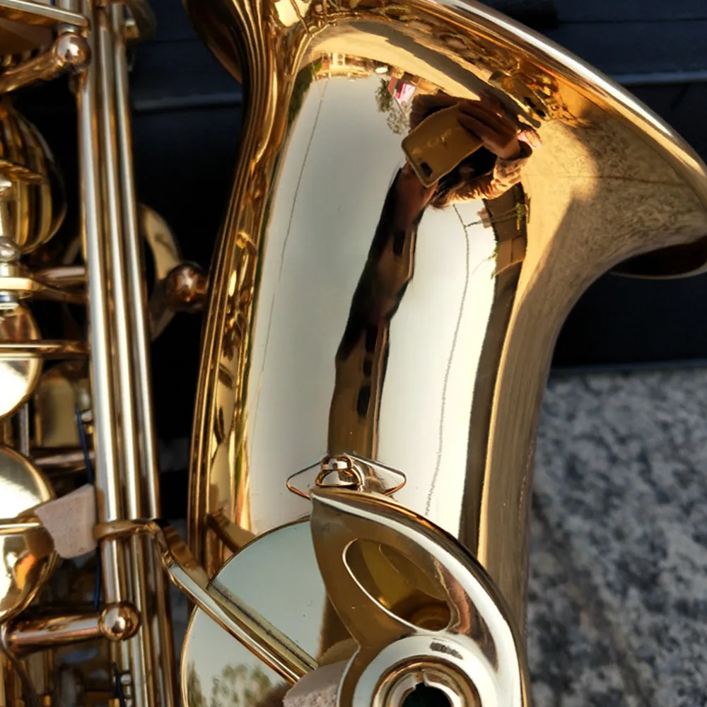Ouro EB Saxofona Profissional Alto Original Com o Mesmo Jas-769 UM A UM Modelo de Bronze Banhado A Ouro-Alto Sax Instrumento