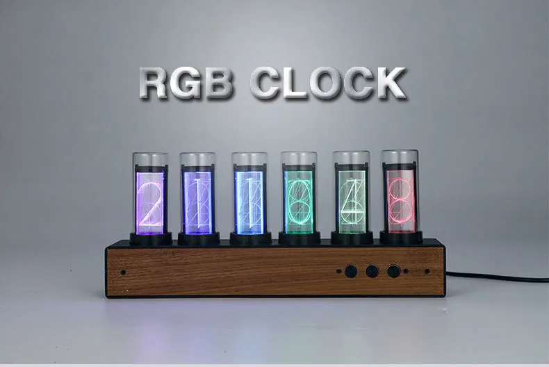 Digital Analog-Digital Clocks Clock Electronic Nixie Table Tube Desk Led Desktop Home Decor Garden 220426