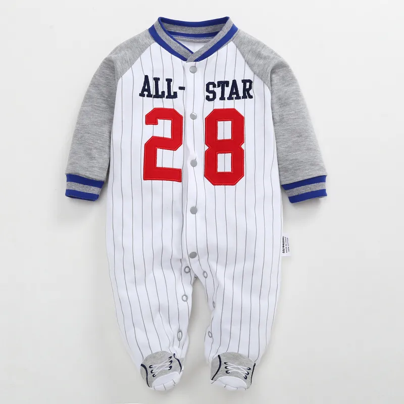 Född baby Romper Spring Autumn Footed All Star Unicorn Infant Baby Girl Boy Clothing Jumpsuit Cotton Sleepwear 0-24m 220525