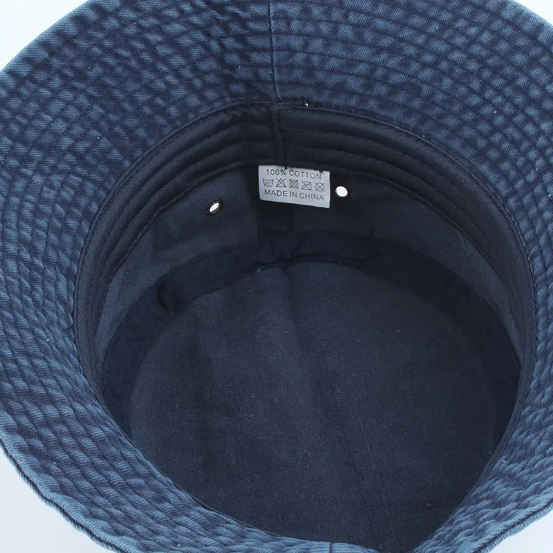 Harajuku Washed Denim Cotton Bucket Streetwear Fisherman Hats for Women Hip Hop Unisex Caps Bonnet Gorro 220617