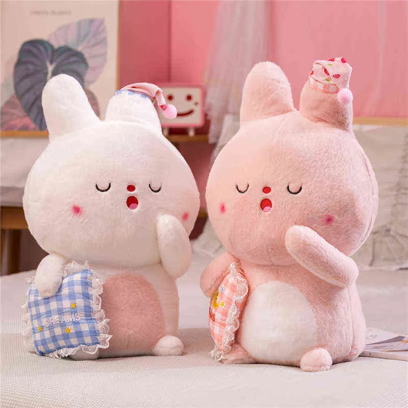 Cm Cute Rabbit Cuddle Soft Stuffed Bunny Kid Pillow Pop Birthday Gifts For Kids Baby Accompanying Sleep Toys J220704