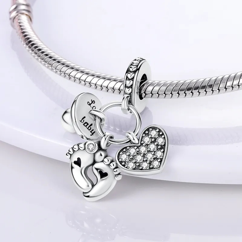 925 Silver Fit Pandora Oryginalne urok DIY Wiselant Kobiety Bracelets Koraliki Kolor kot